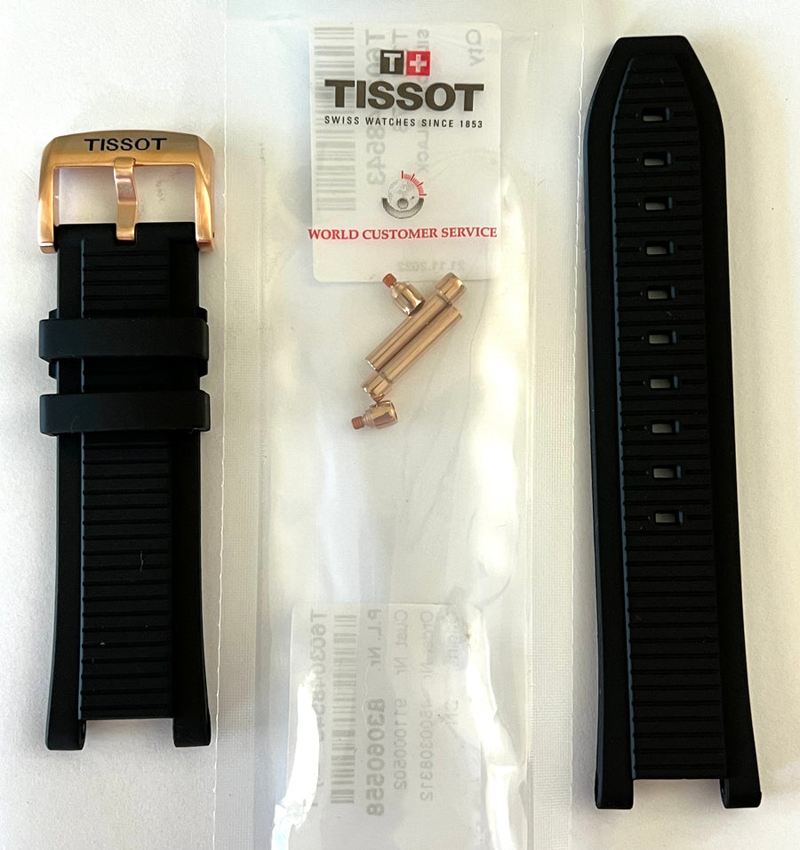 Tissot T-Race T141417B / T141417A Black Rubber Watch Band - WATCHBAND EXPERT