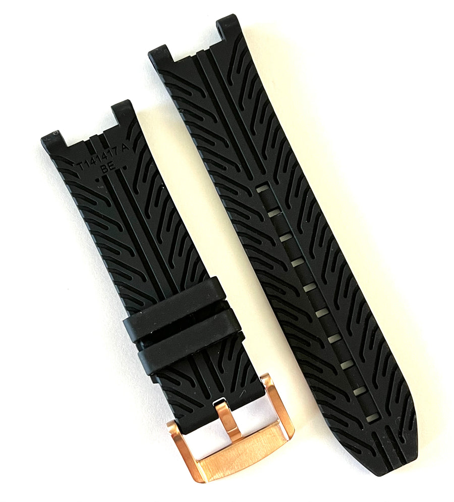 Tissot T-Race T141417B / T141417A Black Rubber Watch Band - WATCHBAND EXPERT