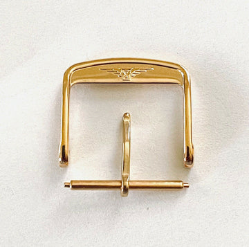 Longines 20mm Gold Clasp Buckle For Leather Strap - WATCHBAND EXPERT