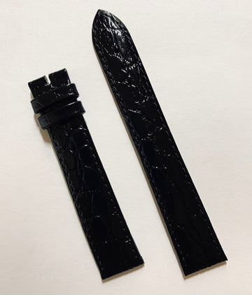 Longines 18mm (Longer Size) Black Leather Band Strap - WATCHBAND EXPERT
