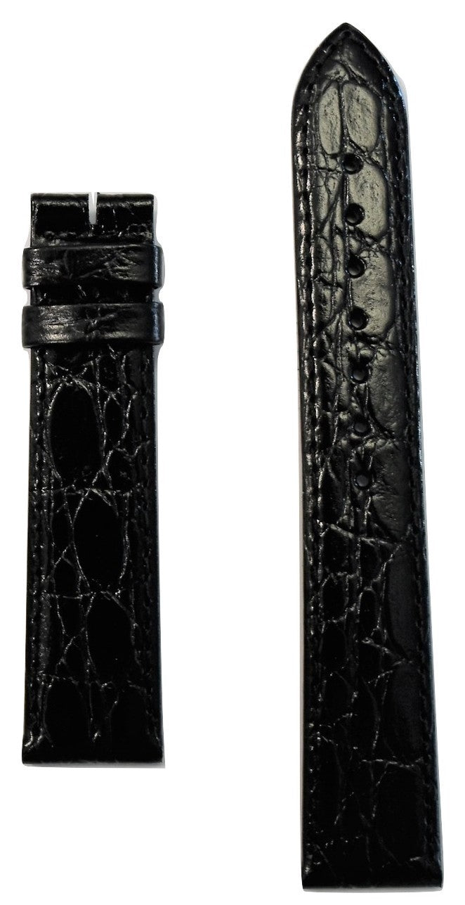Longines 18mm Black Leather Watch Band L682100662 - WATCHBAND EXPERT