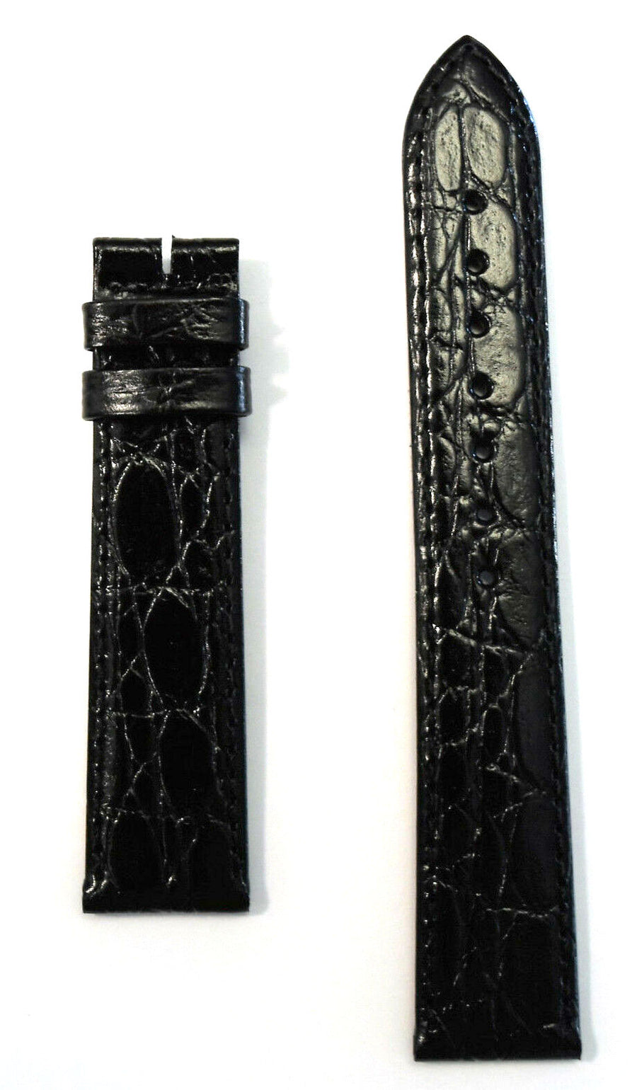 Longines 18mm Black Leather Strap Watch Band - WATCHBAND EXPERT