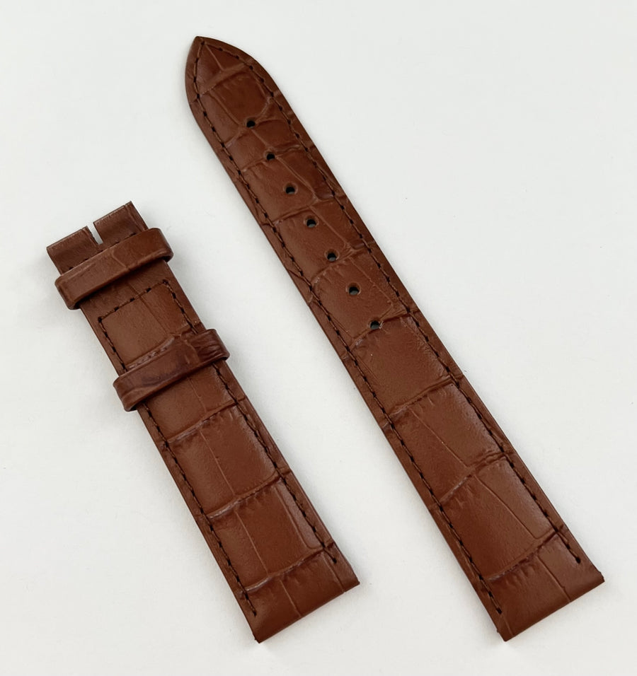 Longines 18mm Brown Leather Strap Watch Band - WATCHBAND EXPERT