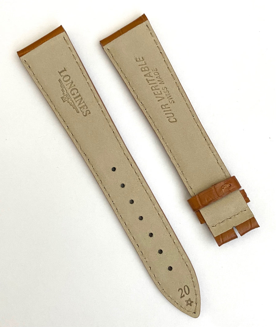 Longines 20mm Brown Leather Watch Band Strap - WATCHBAND EXPERT
