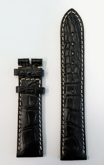 Longines 20mm Black Alligator Leather Watch Band L682120102 - WATCHBAND EXPERT