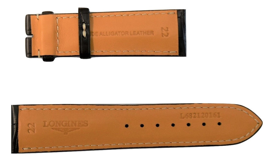 Longines 22mm Brown Alligator Leather Watch Band L682120161 - WATCHBAND EXPERT