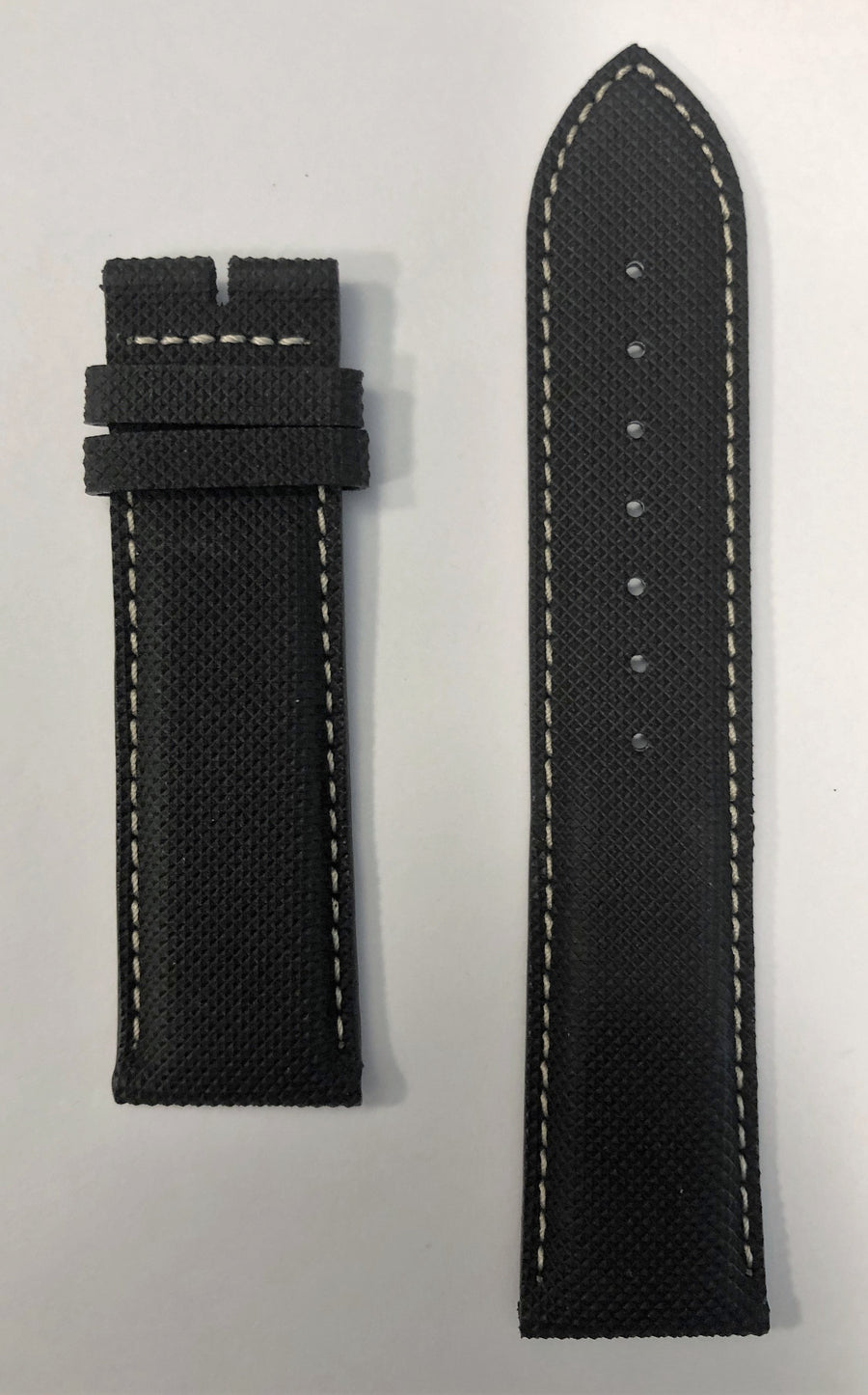 Longines 22mm Black Synthetic Leather Watch Band L682150802 - WATCHBAND EXPERT