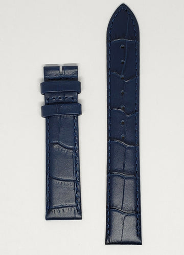 Longines 18mm Blue Leather Watch Band Strap - WATCHBAND EXPERT