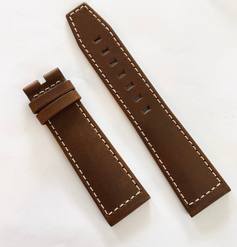 Longines 22mm Brown Leather Watch Band Strap - WATCHBAND EXPERT