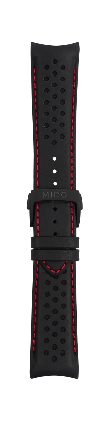 MIDO Multifort M025627A 23mm Black Leather Band Strap - WATCHBAND EXPERT