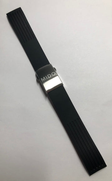 Mido Ocean Star 8730 Black Rubber Strap Band - WATCHBAND EXPERT