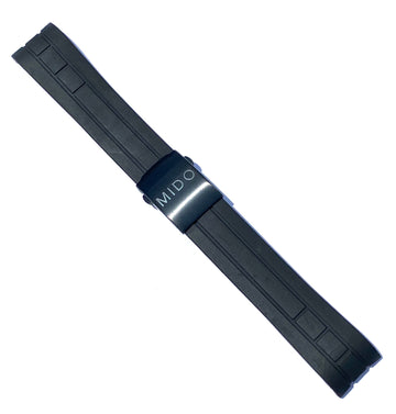 MIDO Multifort M018430 / M005929 Black Rubber Band Strap - WATCHBAND EXPERT