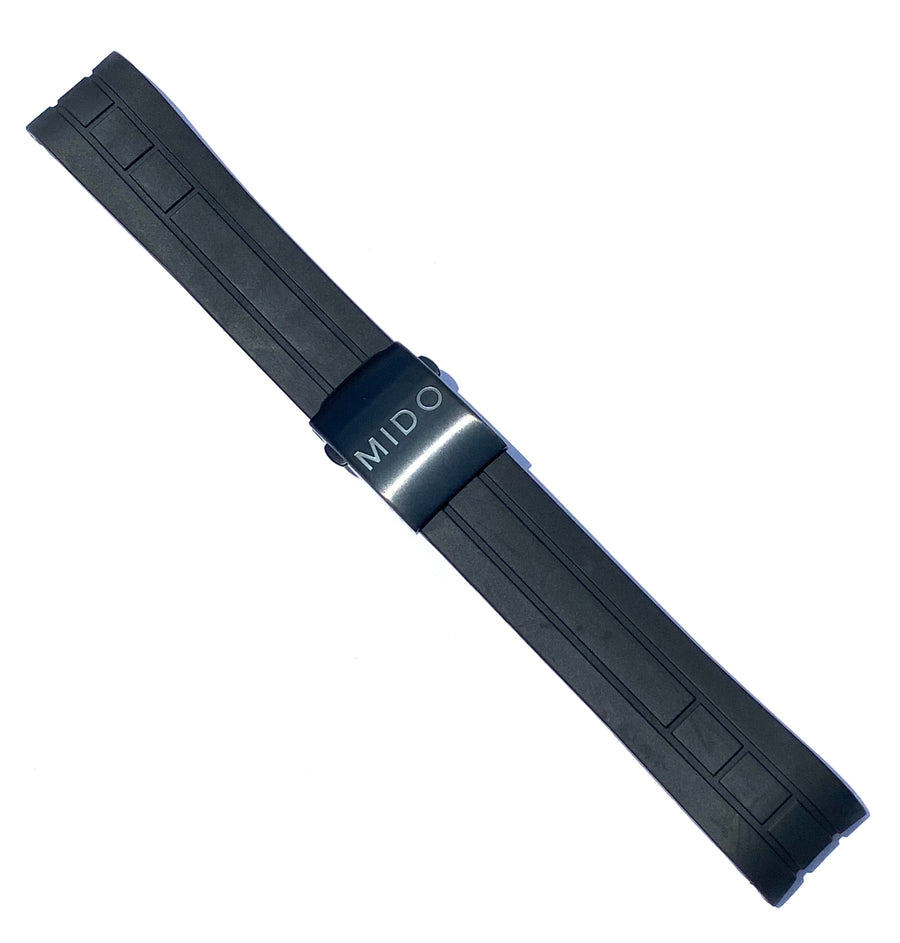 MIDO Multifort M005417 / M005430 Black Rubber Band Strap - WATCHBAND EXPERT