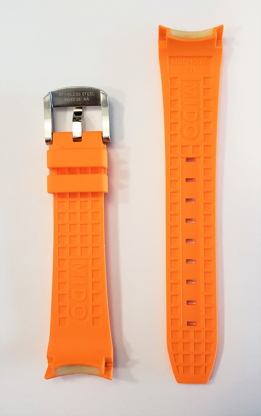 MIDO Ocean Star M011417A / M011430A Orange Rubber Watch Band - WATCHBAND EXPERT