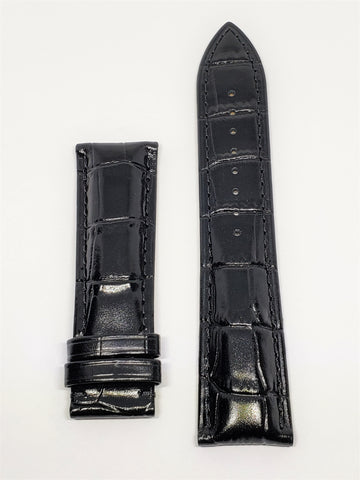 Mido Commander 22mm Black Leather Watch Band - WATCHBAND EXPERT