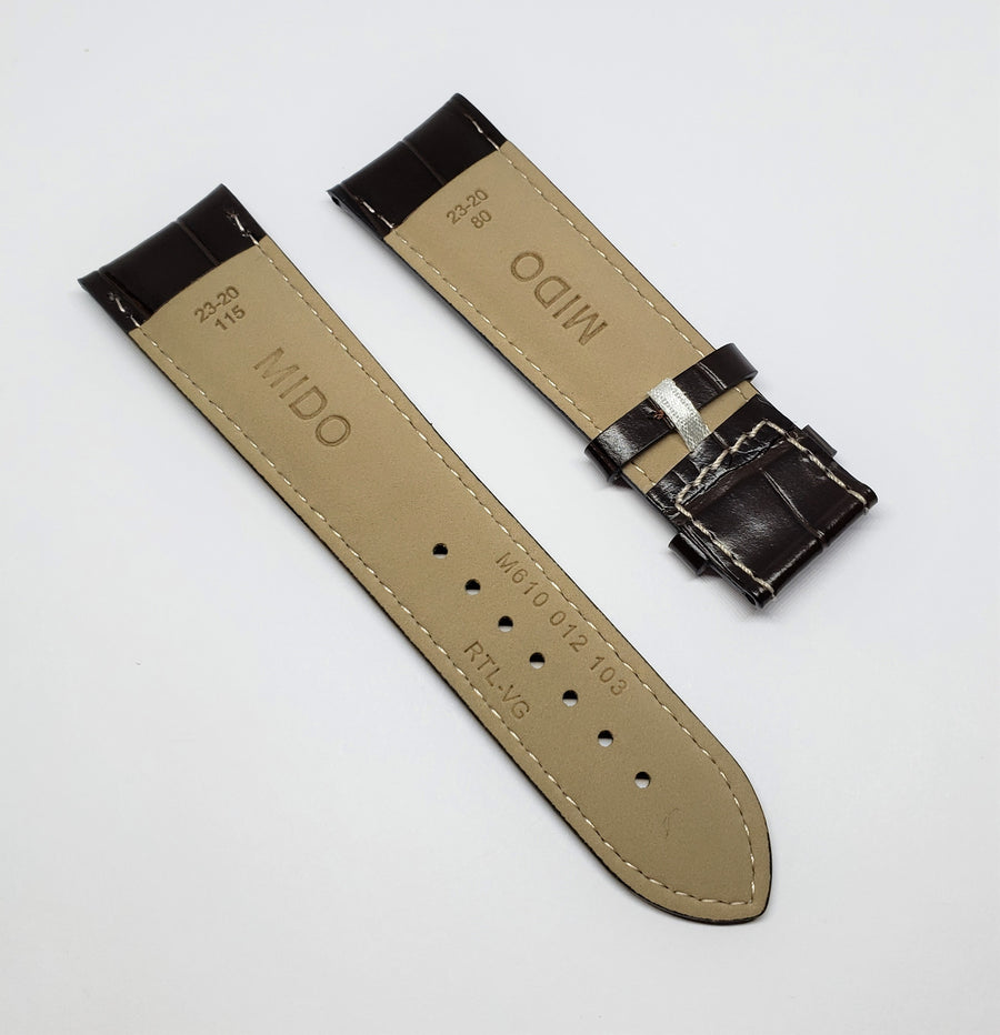 Mido M005614A Multifort 23mm Brown Leather Band - WATCHBAND EXPERT