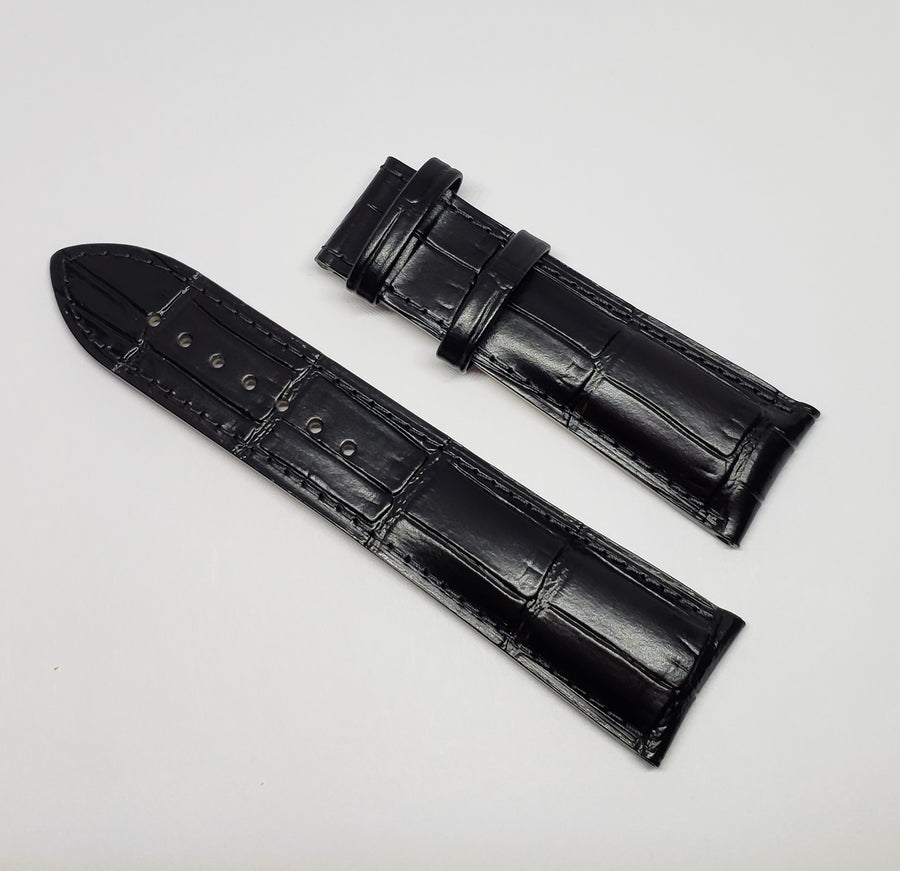 mido black leather band