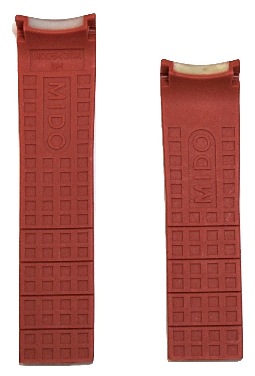 MIDO Multifort 22mm Red Rubber Band Strap for Model: M005430A - WATCHBAND EXPERT