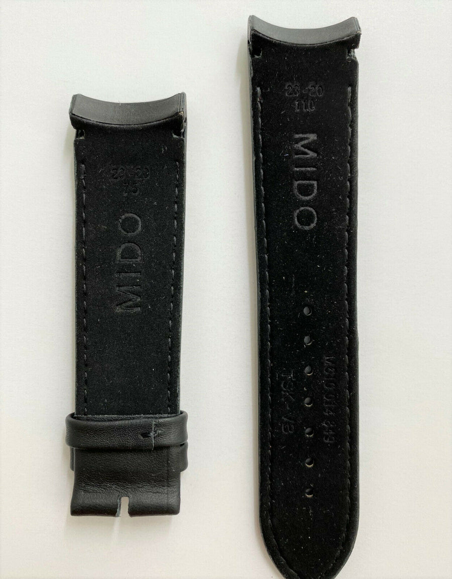 Mido Multifort M025627A 23mm Black Leather Watch Band - WATCHBAND EXPERT