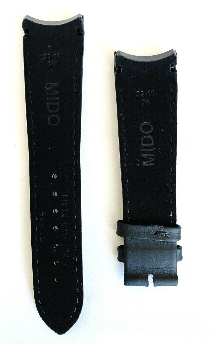 MIDO Multifort 22mm M025407A Black/ Red Leather Strap Band | W.B.E