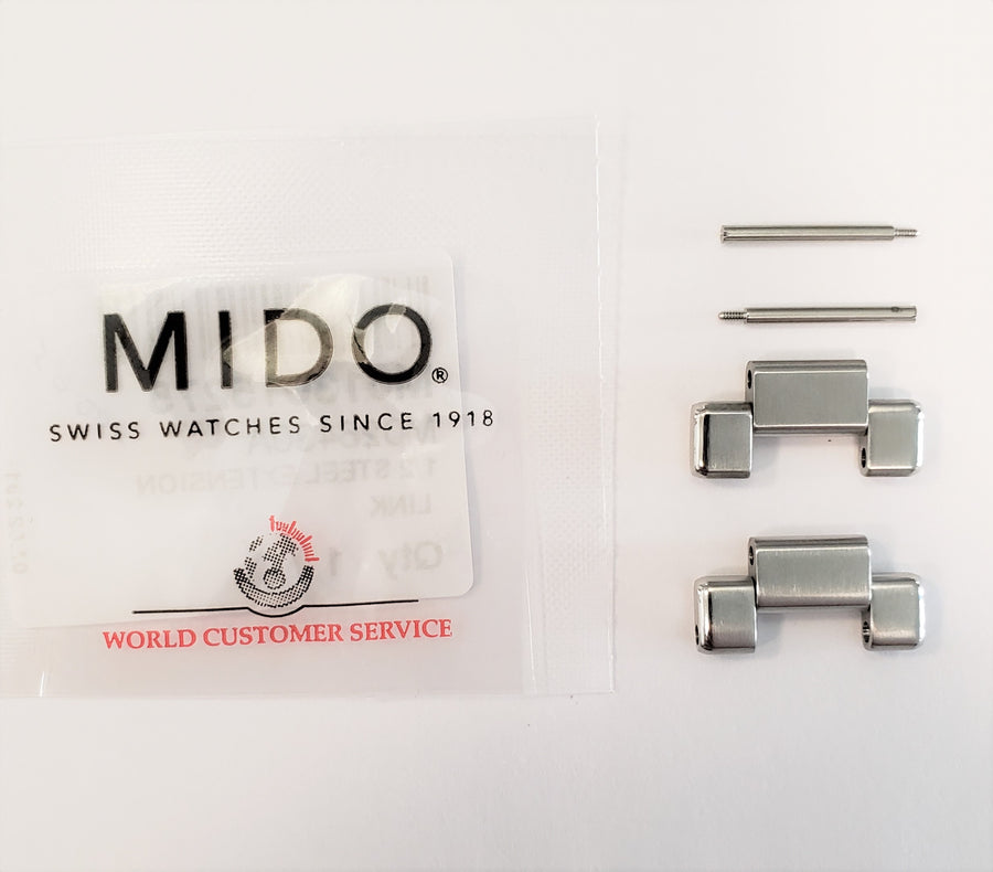 MIDO Ocean Star M026430A 18mm (Set of 2) 1/2 Steel Extension Link - WATCHBAND EXPERT
