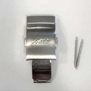 MIDO All Dial 8340 / 8360 Steel Clasp Buckle For Rubber Strap - WATCHBAND EXPERT