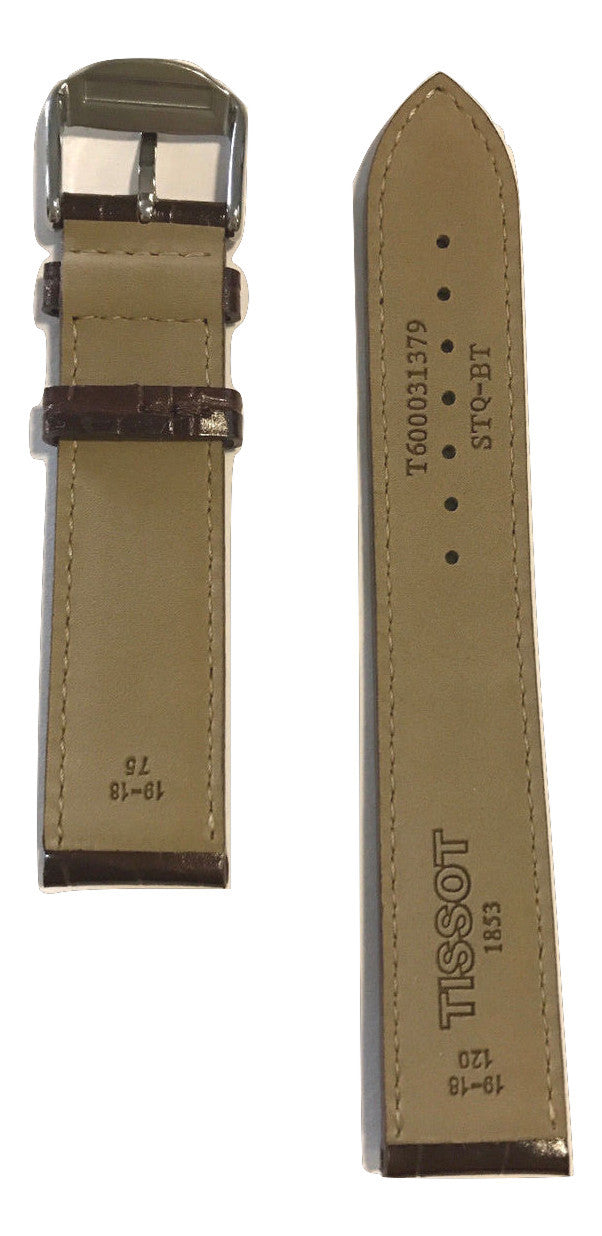 Tissot PR 100 Brown Leather 19mm Strap Band for back-case T049417 - WATCHBAND EXPERT