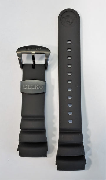 SEIKO Diver 24mm SUN023 Black Rubber Watch Band - WATCHBAND EXPERT