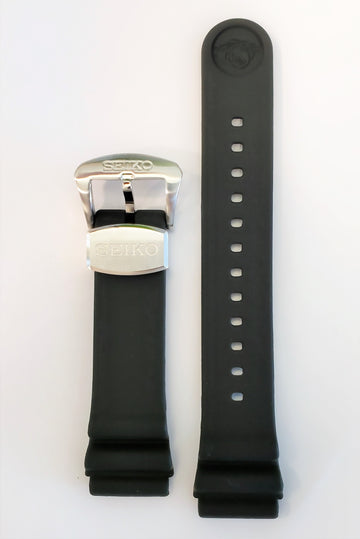 SEIKO Diver 22mm SRP779 Black Rubber Watch Band - WATCHBAND EXPERT