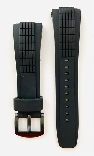 Seiko Velatura 26mm Black Rubber Watch Band Strap - WATCHBAND EXPERT