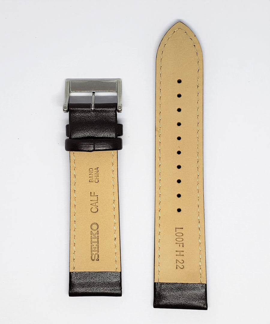 Seiko 22mm SNN241 Brown Leather Watch Band - WATCHBAND EXPERT