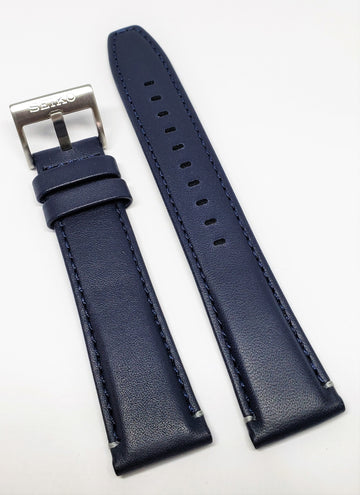 Seiko SSB333 / SSB333P Blue Leather 21mm Watch Band - WATCHBAND EXPERT