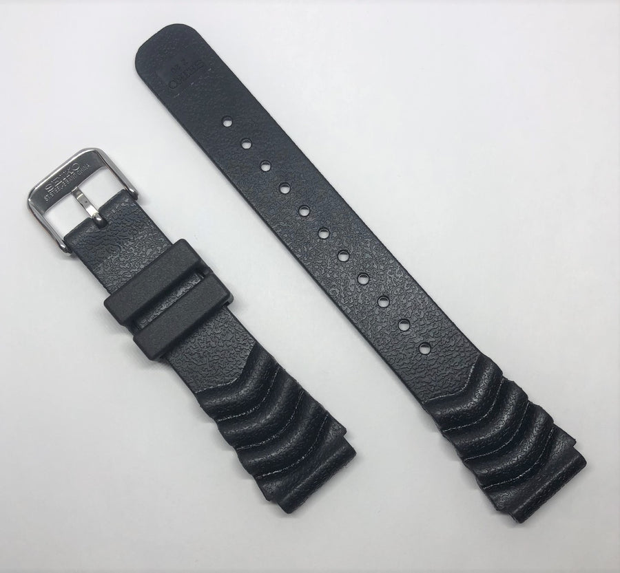 Seiko Diver 20mm SNE109 Black Rubber Band Strap - WATCHBAND EXPERT