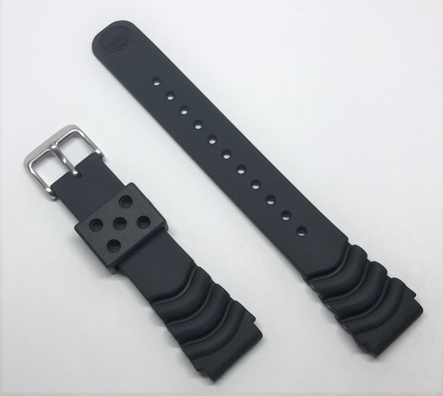 Seiko Diver 20mm SNE109 Black Rubber Band Strap - WATCHBAND EXPERT