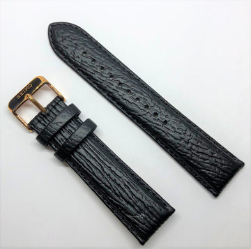 Seiko 22mm SSC448 Black Leather Watch Band Strap - WATCHBAND EXPERT
