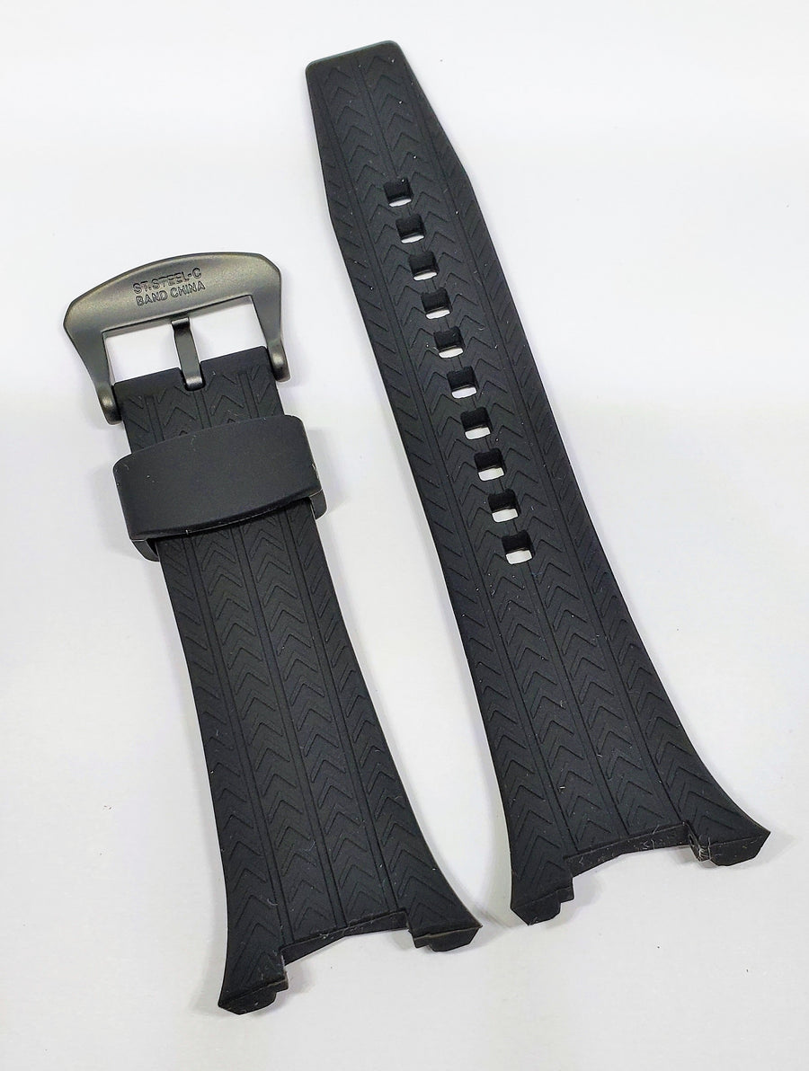 Seiko Coutura SSC697 / SSC697P Black Rubber Watch Band - WATCHBAND EXPERT