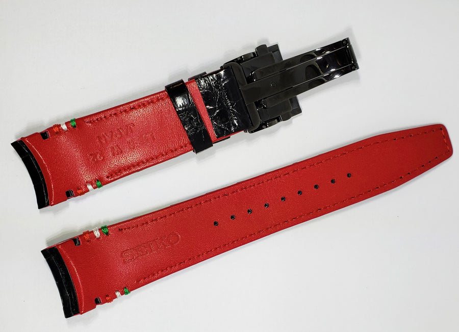 Seiko Astron GIUGIARO SSE037J / SSE037J1 Black Leather Watch Band - WATCHBAND EXPERT