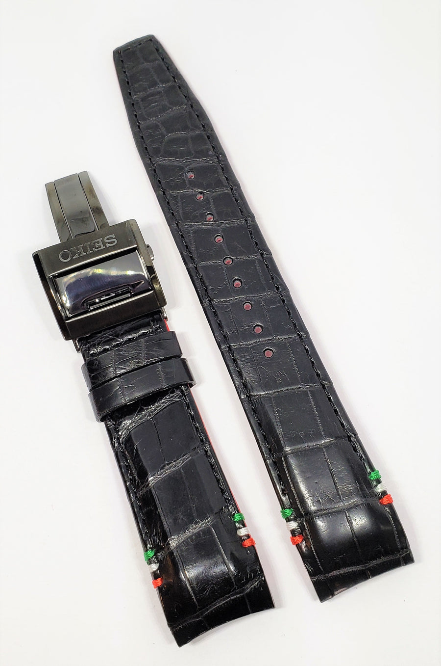 Seiko Astron GIUGIARO SSE037J / SSE037J1 Black Leather Watch Band - WATCHBAND EXPERT