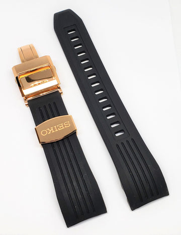 Seiko Astron SSE055J / SSE055J1 Black Rubber Watch Band - WATCHBAND EXPERT