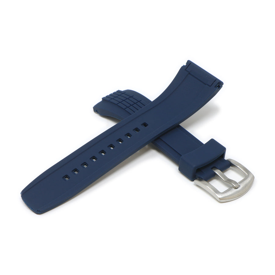 Seiko Velatura 26mm Blue Rubber Watch Band Strap - WATCHBAND EXPERT