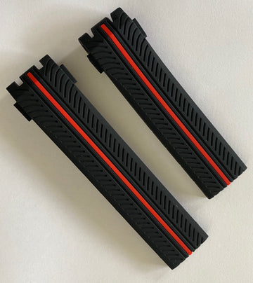 Tissot T-Race T092417A Black / Red Rubber Watch Strap - WATCHBAND EXPERT