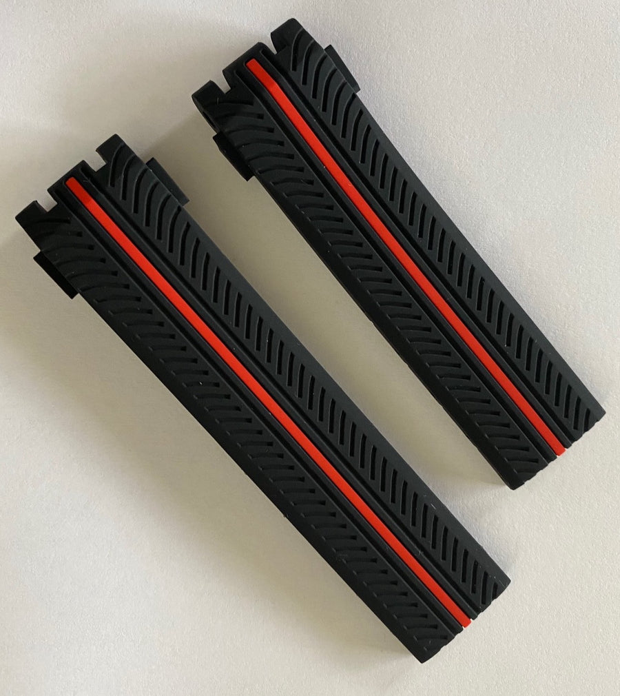 Tissot T-Race T092417A Black / Red Rubber Watch Strap - WATCHBAND EXPERT