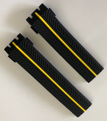 Tissot T-Race T092417A Black / Yellow Rubber Watch Band - WATCHBAND EXPERT