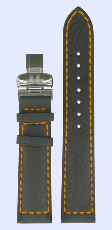Tissot T-Navigator 3000 20mm Grey / Orange Band Strap with Clasp - WATCHBAND EXPERT