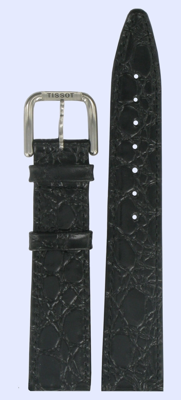 Tissot Watch Band 18mm Black Leather Strap - WATCHBAND EXPERT