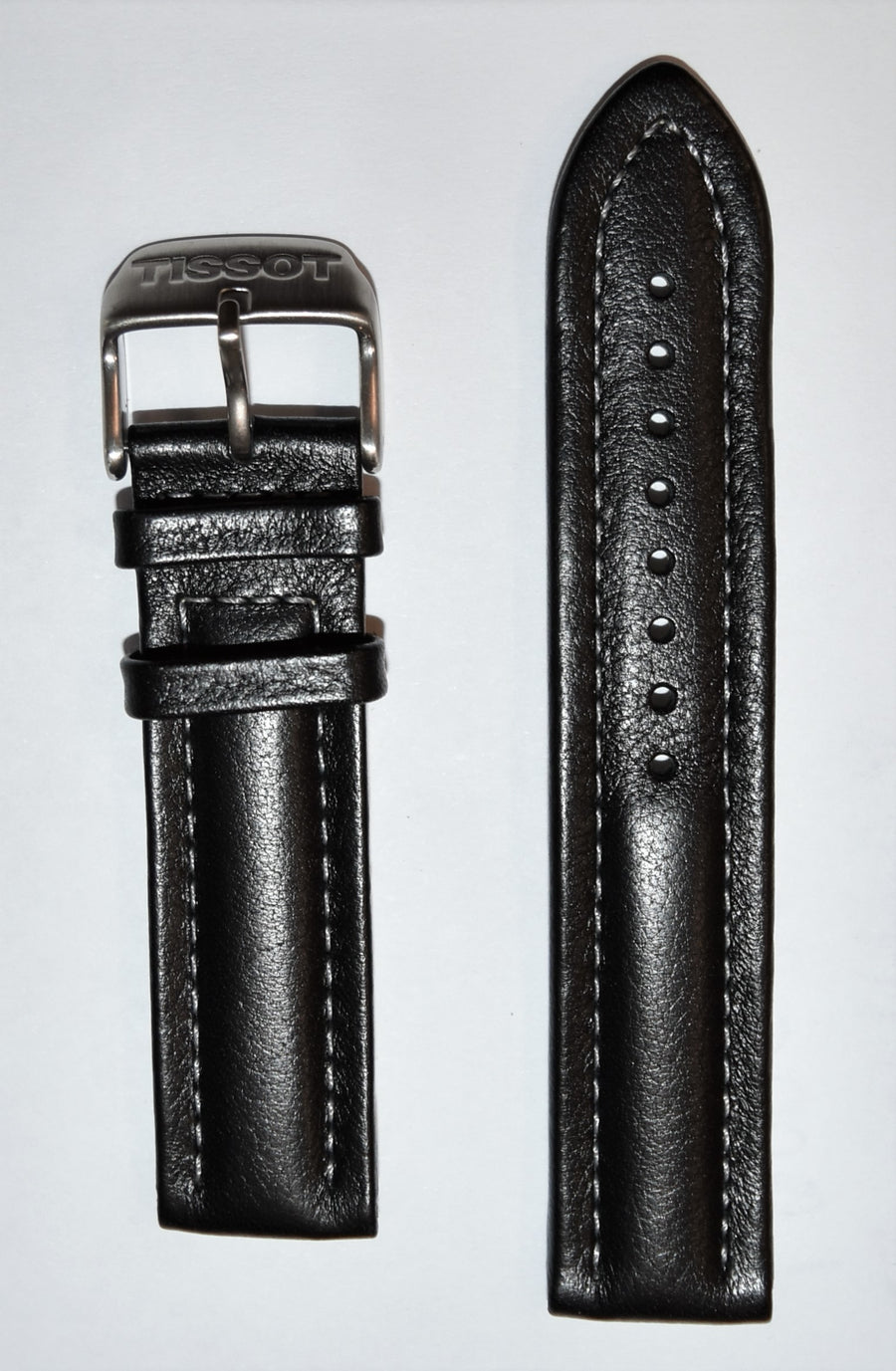 Tissot V8 T36172652 20mm Black Leather Watch Band - WATCHBAND EXPERT