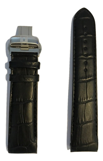 Tissot Couturier Black Leather 22mm Band Strap w/ Buckle for T035410A - WATCHBAND EXPERT