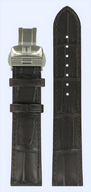 Tissot T-Touch T083420A 20mm Brown Leather Band with Clasp - WATCHBAND EXPERT