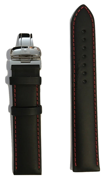 Tissot PRS 200 Black Leather 19mm Band Strap w/ Buckle for T067417A - WATCHBAND EXPERT