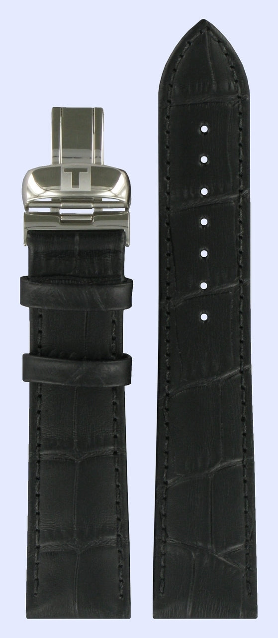 Tissot T063907A 20mm Black Leather Watch Band W.B.E